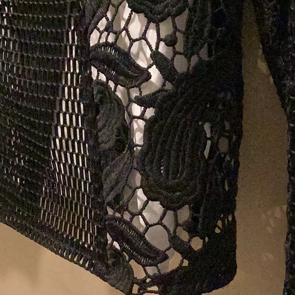 ASOS long sleeve netting/appliqué jacket.  Black size large 14 - Picture 6 of 7